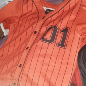 Red #1 button up Jersey